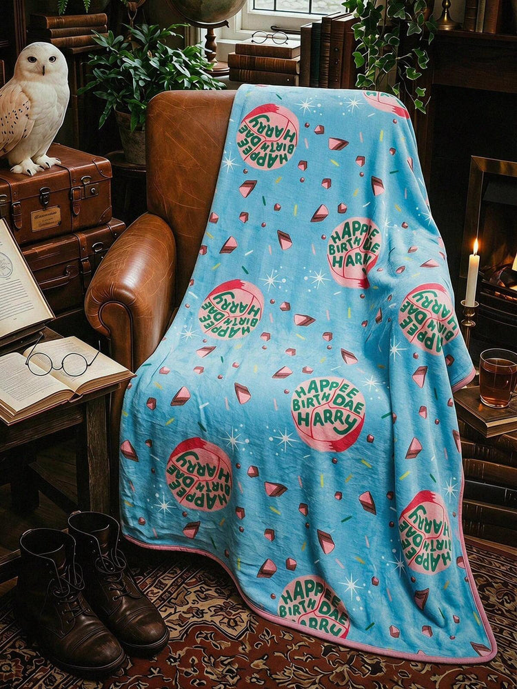 HARRY POTTER X Joivida 1pc Cartoon Flannel Thick Blanket - Soft, Warm & Anti-Shedding, Y2K Cute Pajama Style, Multiple Sizes Available, Suitable For Sofa, Bed & Napping