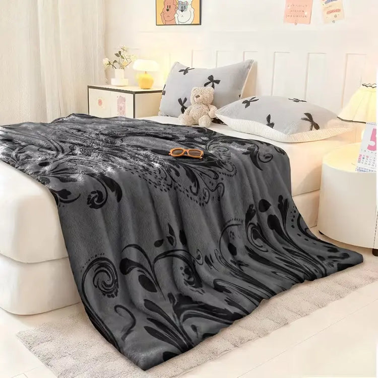 1pc Ultra-Soft Flannel-Milk Velvet Anti-Static Blanket, All-Season Modern Skull Pattern Throw, Lightweight Warm Machine-Washable Colorfast, Suitable for Bed, Sofa, Anti-Static Blankets