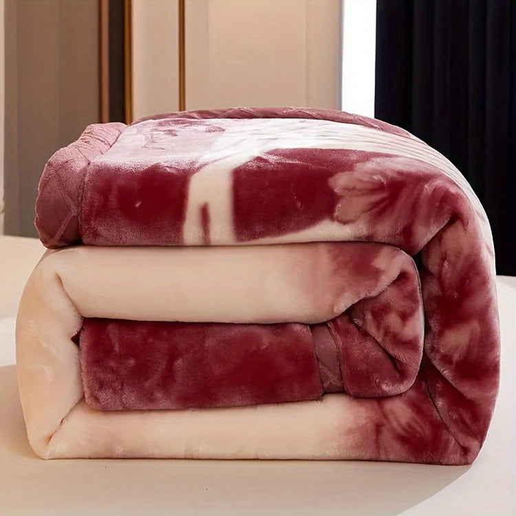 1pc Thickened Brushed Blanket, Double-Layer Thickened Soft Long Plush Blanket, Double-Sided Velvet, Suitable for Winter Dormitory Office Sofa Warm Velvet Blanket